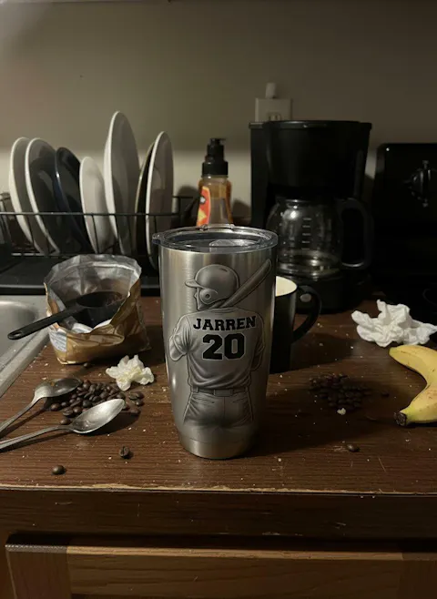 Baseball Player With Name & Number - Personalized Tumbler, Gift For Baseball Lover