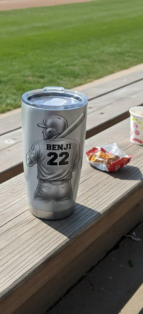 Baseball Player With Name & Number - Personalized Tumbler, Gift For Baseball Lover