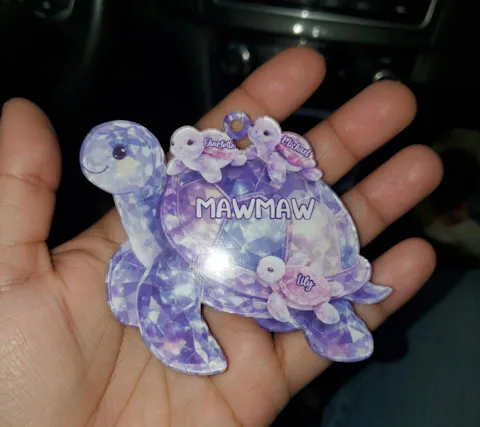 Together As One Turtle Family - Personalized Acrylic Car Hanger, Gift For Family, Turtle Family Car Hanger