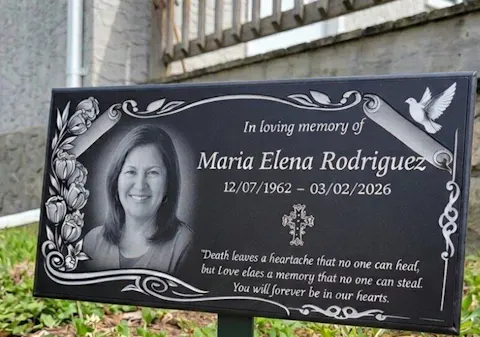 Love Leaves A Memory That No One Can Steal - Personalized Granite Headstone With Stand , Memorial Gift, Sympathy Gift For Loss Of Loved One