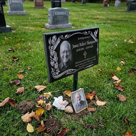 Love Leaves A Memory That No One Can Steal - Personalized Granite Headstone With Stand , Memorial Gift, Sympathy Gift For Loss Of Loved One