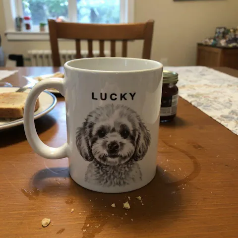 Charcoal Pet Portrait - Personalized Mug, Pet Drawing Portrait Gift