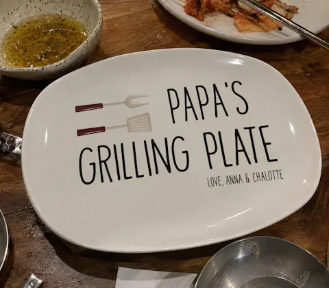 Daddy's Grilling Plate - Personalized Platter, Happy Father's Day Gift, BBQ Lover Gift For Dad,Grill Master Daddy Birthday Gifts