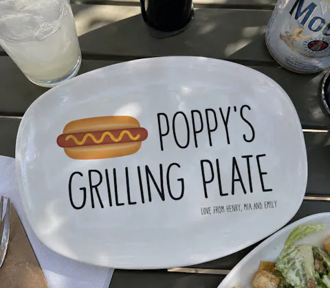 Daddy's Grilling Plate - Personalized Platter, Happy Father's Day Gift, BBQ Lover Gift For Dad,Grill Master Daddy Birthday Gifts