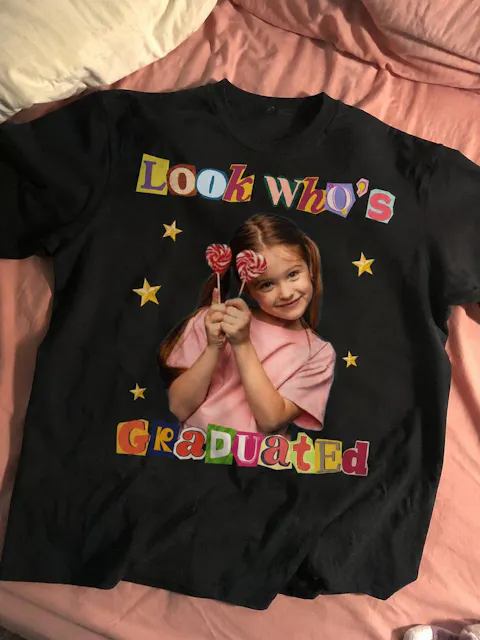 Look Who's Graduated - Personalized T-shirt, Vintage Photo Shirt, Graduation Outfit For Mom Dad, Graduation Day Family Tee
