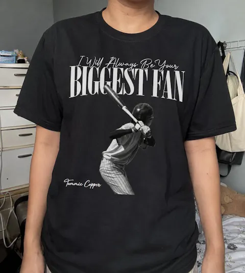 I'll Always Be Your Biggest Fan Custom Your Photo - Personalized T-Shirt, Gift For Baseball Lovers, Retro Bootleg Shirt For Baseball Lover