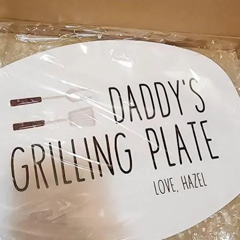 Daddy's Grilling Plate - Personalized Platter, Happy Father's Day Gift, BBQ Lover Gift For Dad,Grill Master Daddy Birthday Gifts