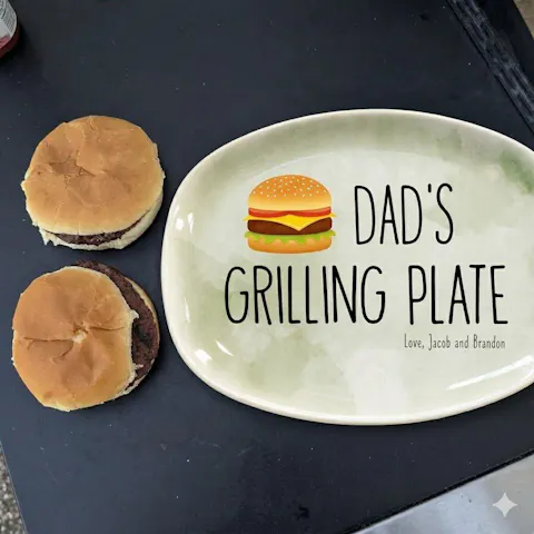 Daddy's Grilling Plate - Personalized Platter, Happy Father's Day Gift, BBQ Lover Gift For Dad,Grill Master Daddy Birthday Gifts