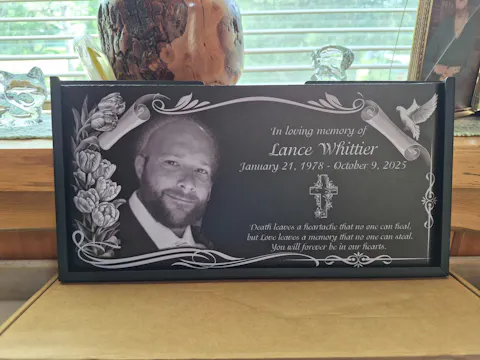 Love Leaves A Memory That No One Can Steal - Personalized Granite Headstone With Stand , Memorial Gift, Sympathy Gift For Loss Of Loved One