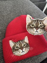 Custom Embroidered Pet Portrait Beanie Hat