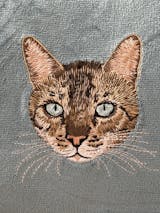 Custom Embroidered Pet Portrait Velvet Cushion