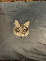 Custom Embroidered Pet Portrait Velvet Cushion