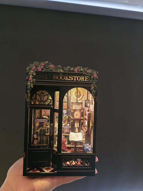 CUTEBEE DIY Book Nook Kit | Owl Bookstore