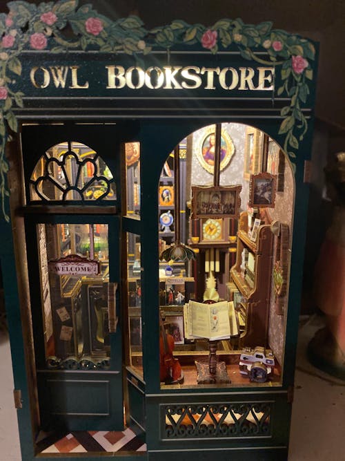 CUTEBEE DIY Book Nook Kit | Owl Bookstore