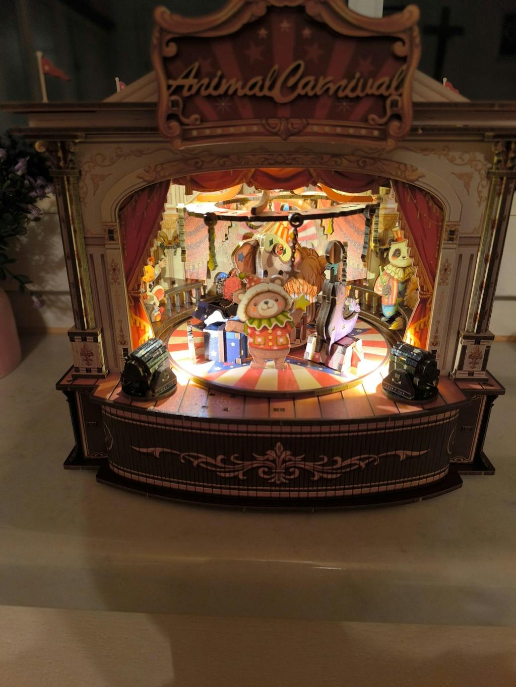 CUTEBEE DIY Wooden Music Box | Animal Carnival