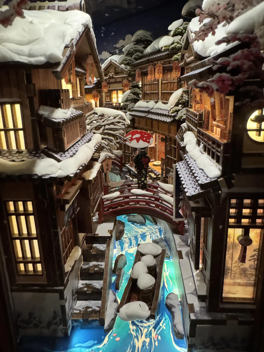 CUTEBEE DIY Book Nook Kit | Kyoto Snow Whisper
