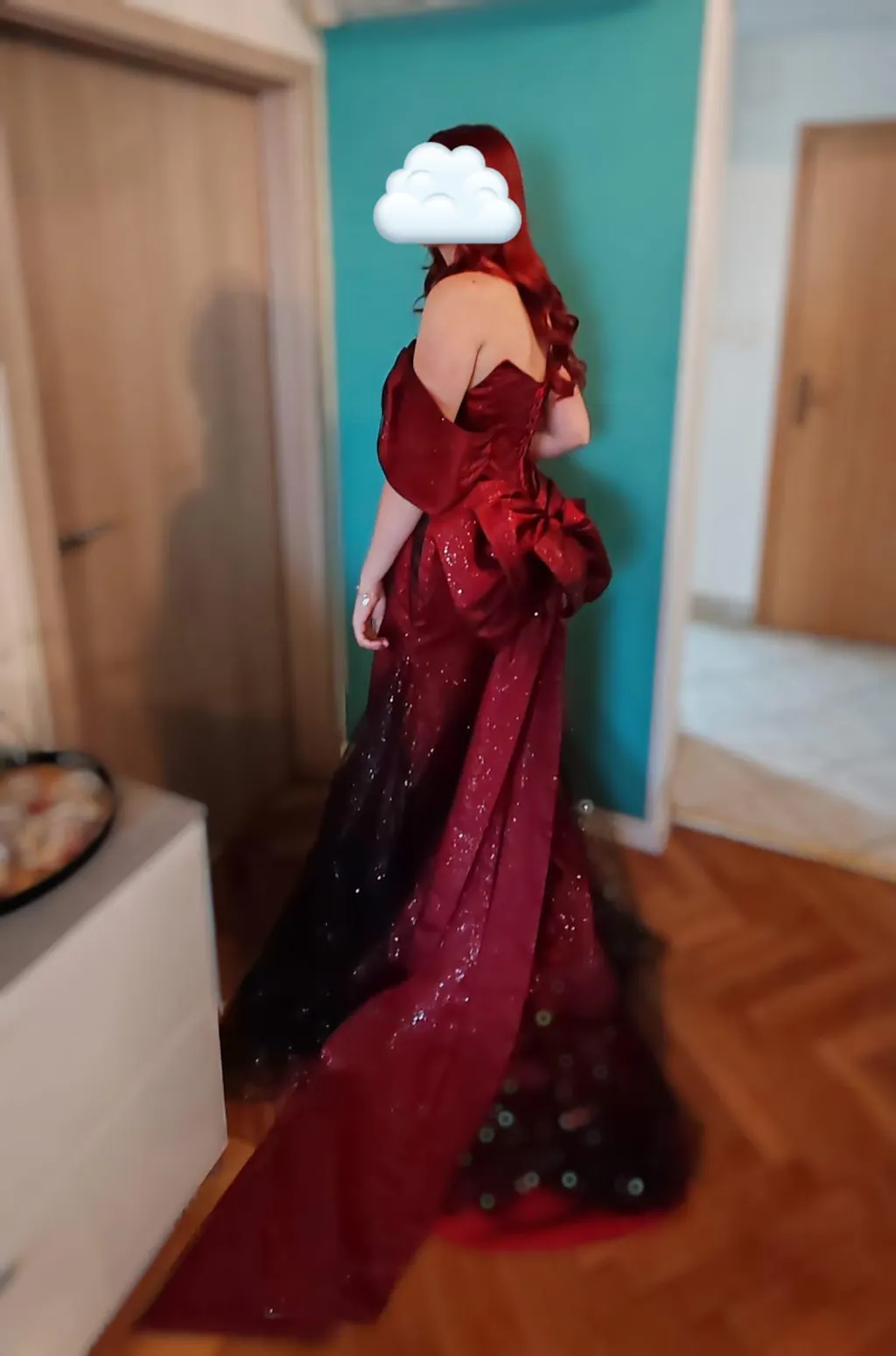 Gorgeous Black and Wine Red Mermaid Long Evening Gown Party Dress, Sweetheart Lace Evening Dress main image 0