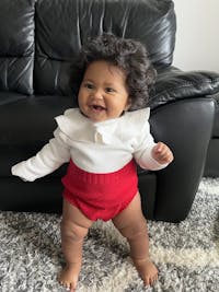Red White Knitted Romper Toddler Girl