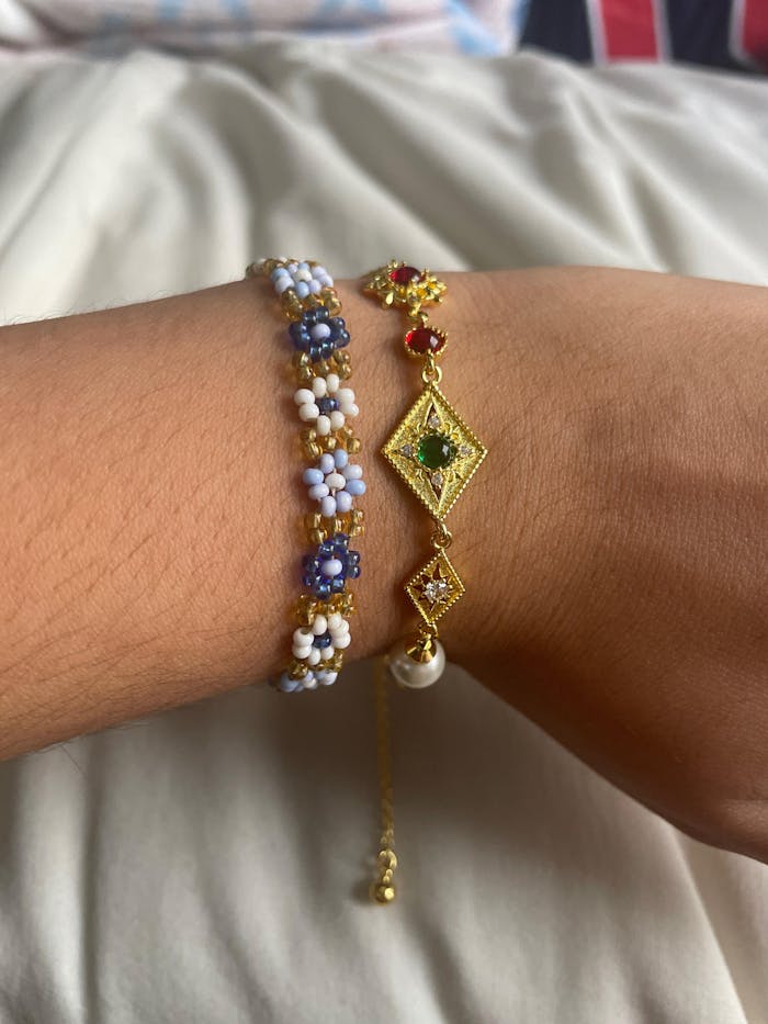 18K Real Gold Plated Natural Agate Pearl Star Bracelet