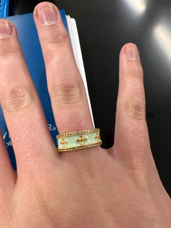 20K Real Gold Plated Cross Crown Ring