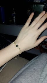 14K Real Gold Plated Emerald Butterfly Bracelet