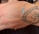 Palladium White Gold Plated Moonstone Moon Star Bracelet