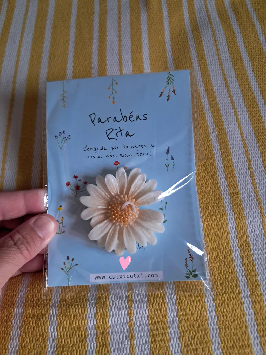Cartão Encanto com Flor em Vela | Presente Educadoras