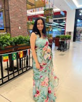 Azure Skies - Satin Saree