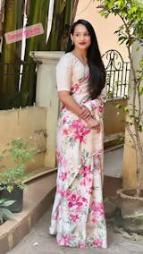 Ivory Riches - Satin Saree