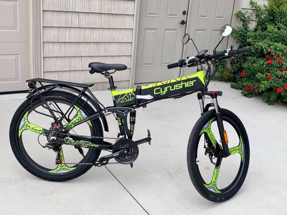 Cyrusher XF-770 折りたたみ自転車 グリーン/ブラック アクセル付 Cyrusher XF-770 折りたたみ自転車 グリーン/ブラック アクセル付