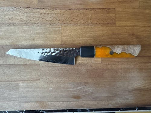 Konhyai kés, 14 cm, damaszkuszi acél C50