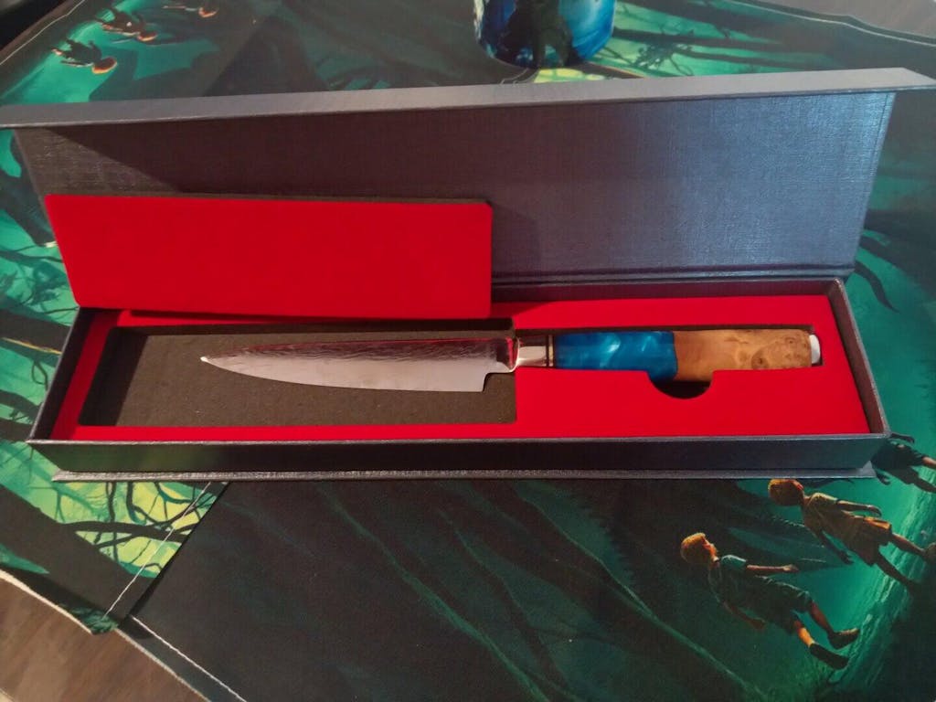 Konhyai kés, damaszkuszi acél C5, 11.8 cm