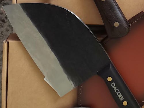 Negoiu - Cuțit Forjat, mâner ergonomic din pakka, teacă, 17 cm