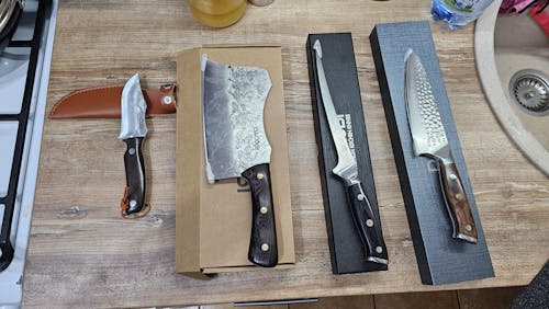 Cuțit de filetat, pentru filetat pește, lamă flexibilă, oțel german, mâner lemn pakka 20 cm (C10)