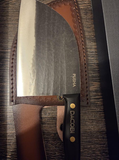 Negoiu - Cuțit Forjat, mâner ergonomic din pakka, teacă, 17 cm