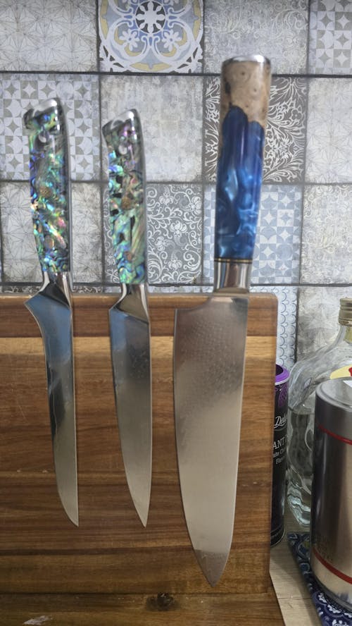 Cuțit pentru filetat oțel damasc, 15 cm (C44)