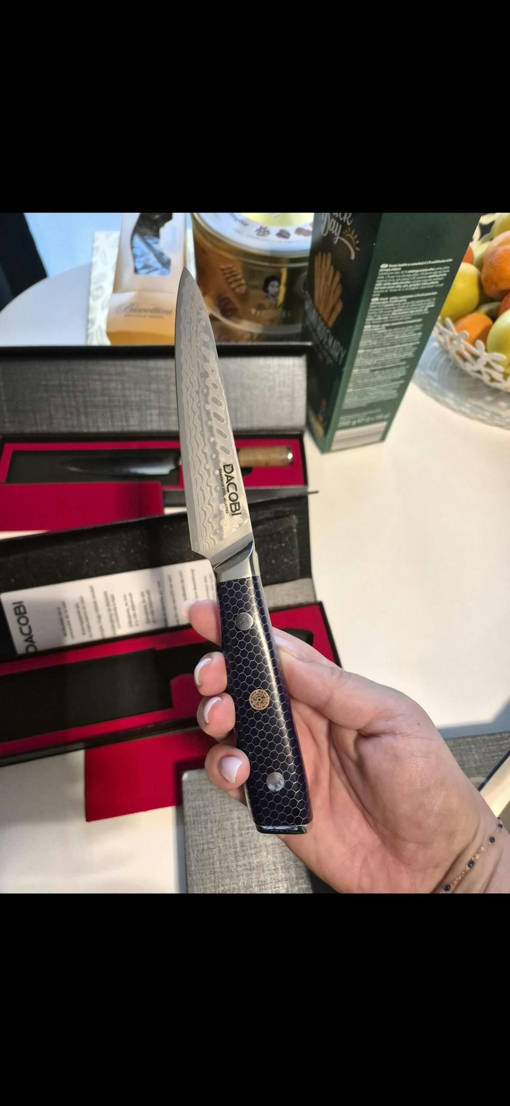 Cuțit universal oțel damasc, mâner rășină, 13 cm (C17)