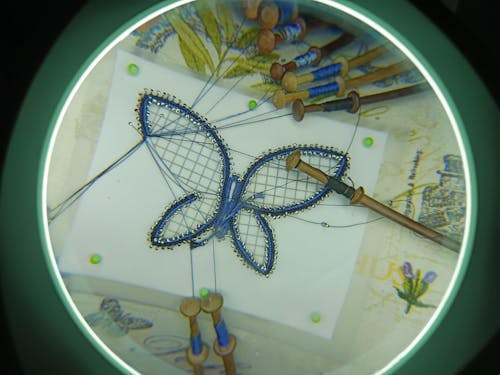 Pink Butterfly Bobbin Lace Pattern 