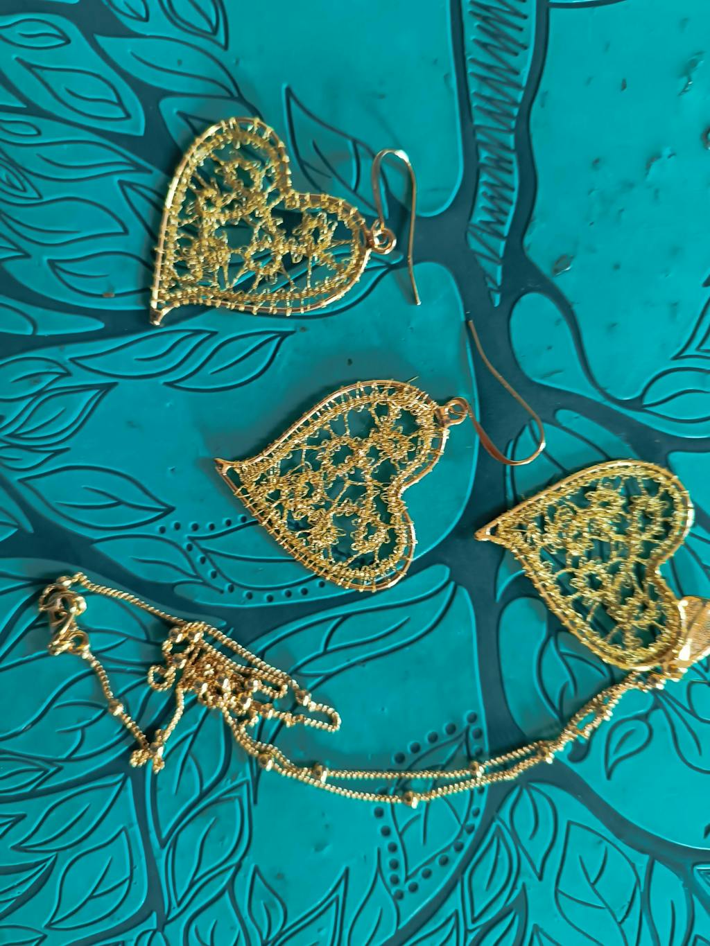 Complete Kit Set Heart Jewelry Bobbin Lace