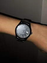 Rolex Black Dial Stainless Steel Watch