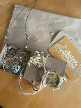 Macrame Necklace - Dalmatian Jasper and Karen silver