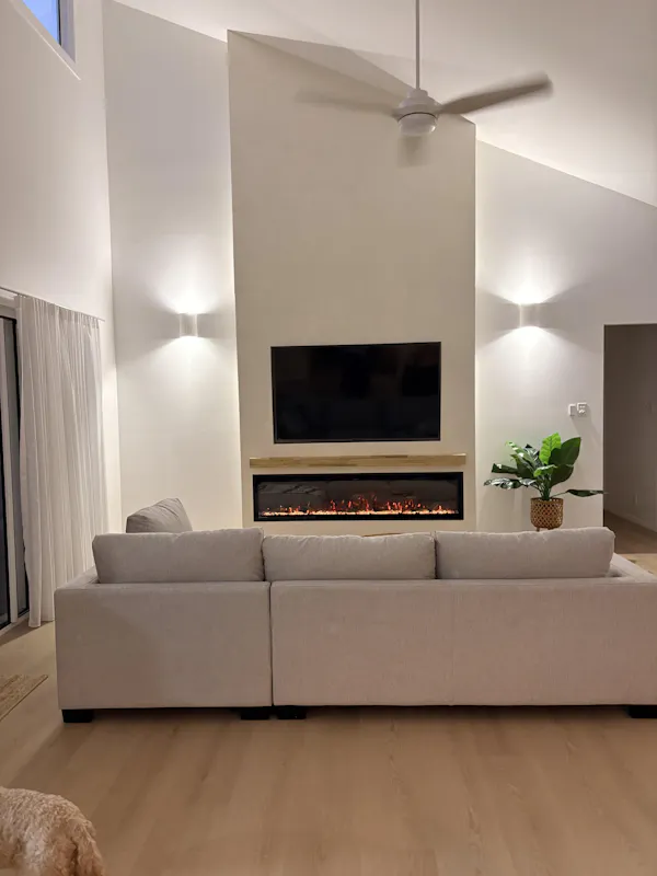 Customer photo — Chai on a fireplace detail (Chantelle P.)