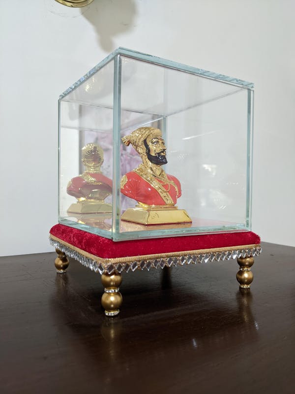 Mirror Mystic Chowki / Bajot 6x6 inch | Velvety Golden Accent