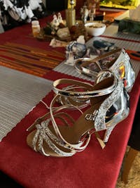 Women's Leatherette Sparkling Glitter Customized Heel Latin Shoes Ballroom Dance Shoes