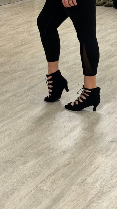 Women's Black Customized Heel Dance Boots Salsa Jazz Dance Shoes