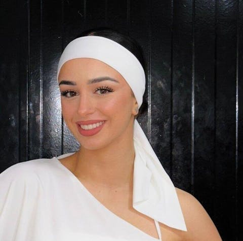 Women's White Cotton Dance Headband