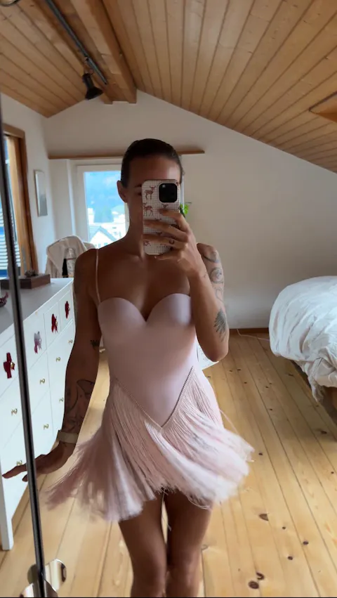 Z Women's Sleeveless Tassel Dance Dress Dance Wear Training Performance Dress