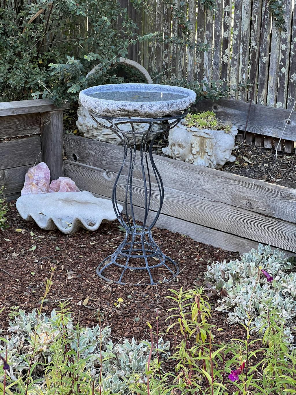 Quarried Granite Bird Bath Handcrafted, FREE UPS Shipping, Eight Diffe