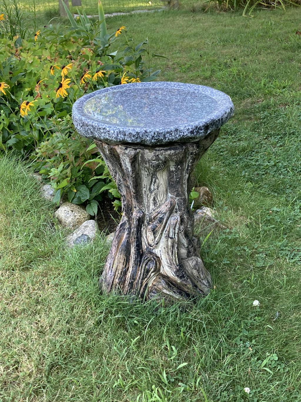 Our Favorite Granite Bird Bath, Made in New Hampshire, Four Different