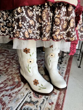 Flower Boots Beige